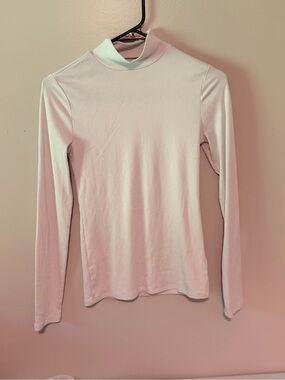 No Boundaries White Ribbed Mock Neck Long Sleeve Top